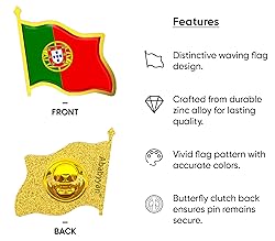 Portugal Flag Lapel Pin - Enamel Metal National