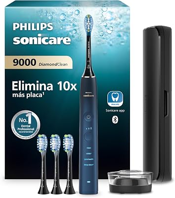 Sonicare DiamondClean 9000, cepillo dental eléctrico, edición especial, cepillo dental sónico con aplicación, sensor de presión, soporte de carga, color aguamarina, modelo HX9911/89