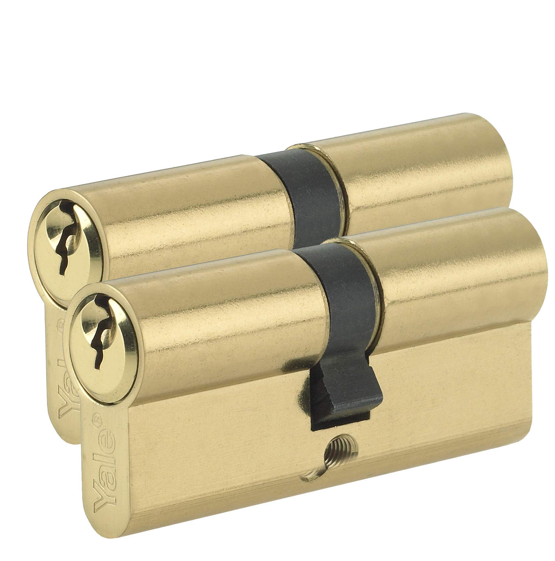 Yale B-ED4040KA-SNP Euro Double Cylinder, 3 Keys Supplied, Standard Security, Boxed, Suitable for All Door Types, Nickel Finish, 40:10:40 (90 mm), Pack of 2