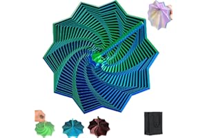 Fidget Star with Handle, 3D Printed Expanded Sensory Fidget Star (Green, Large)
