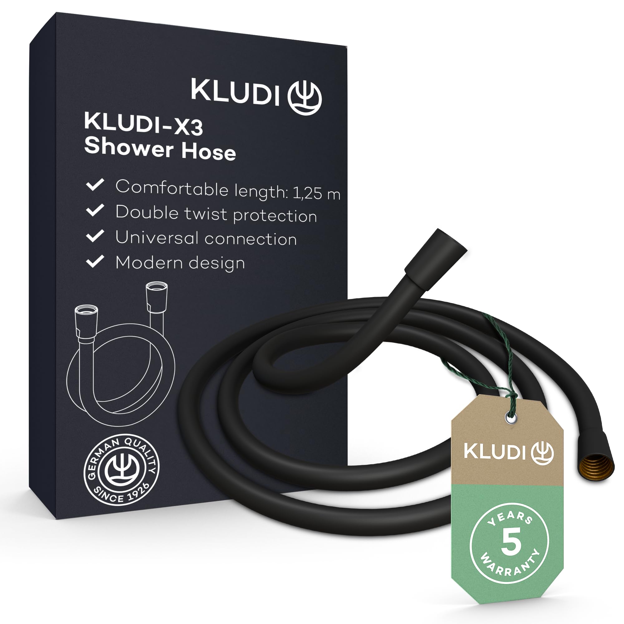 Kludi 81071 X3 Shower Hose, matt Black