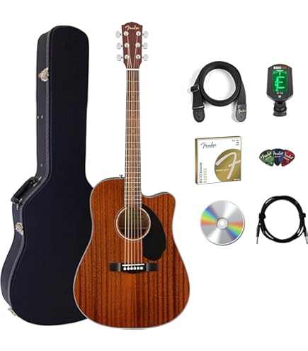 Amazon.com: Fender CD-60SCE Acoustic-Electric Guitar - Dreadnaught