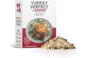 Fire & Flavor Turkey Perfect All-Natural Herb Brine Seasoning Kit, Perfect for Roasting, Grilling, Smoking, and Frying, Including Durable Double-Zipper Gusseted Brining Bag for Birds up to 25 lbs