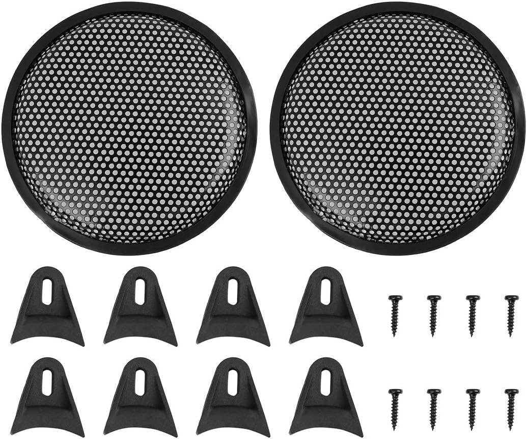 X AUTOHAUX 2pcs 8" Mesh Protector Car Speaker Cover Woofer Subwoofer Grill, Black