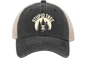 OOMOO Disc Golf Snapback caps for Mens Stupid Tree Distressed Disc Golf Hat Disc Golf Gaming Gift for Womens