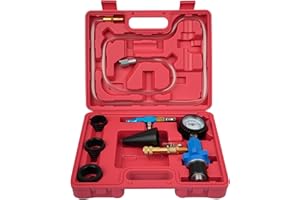 DAYUAN Cooling System Vacuum Purge Radiator Coolant Refill Tool Kit, Automotive Water Tank Pneumatic Vacuum Antifreeze Change Filler Set, with 4 Sizes Adapter Hose for Car Van SUV Truck
