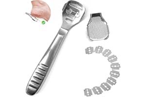 Foot Care Pedicure Callus Shaver, Stainless Steel Foot Callus Remover,Heel Razor Callus Shaver Sets Include 10 Replacement Sl