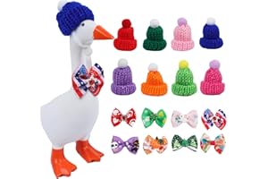 NEOWEDDING 8 Set Holiday Desk Goose Outfits 7 Inch Mini Knitting Hats & Bow Tie, Summer 4th of July All Seasons Magnetic Desk Goose Clothes Costume, Mini Porch Goose Headwear Funny Desk Goose Accessory