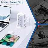 Kemelo 12-in-1 Tower Extension Lead with USB 4 Ports 3M Surge Protected view 7