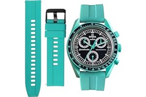OCDIN Watch Band for Omega X Swatch Moonswatch Watch Strap Speedmaster 20MM Quick Release Rubber Watch Strap Replacement