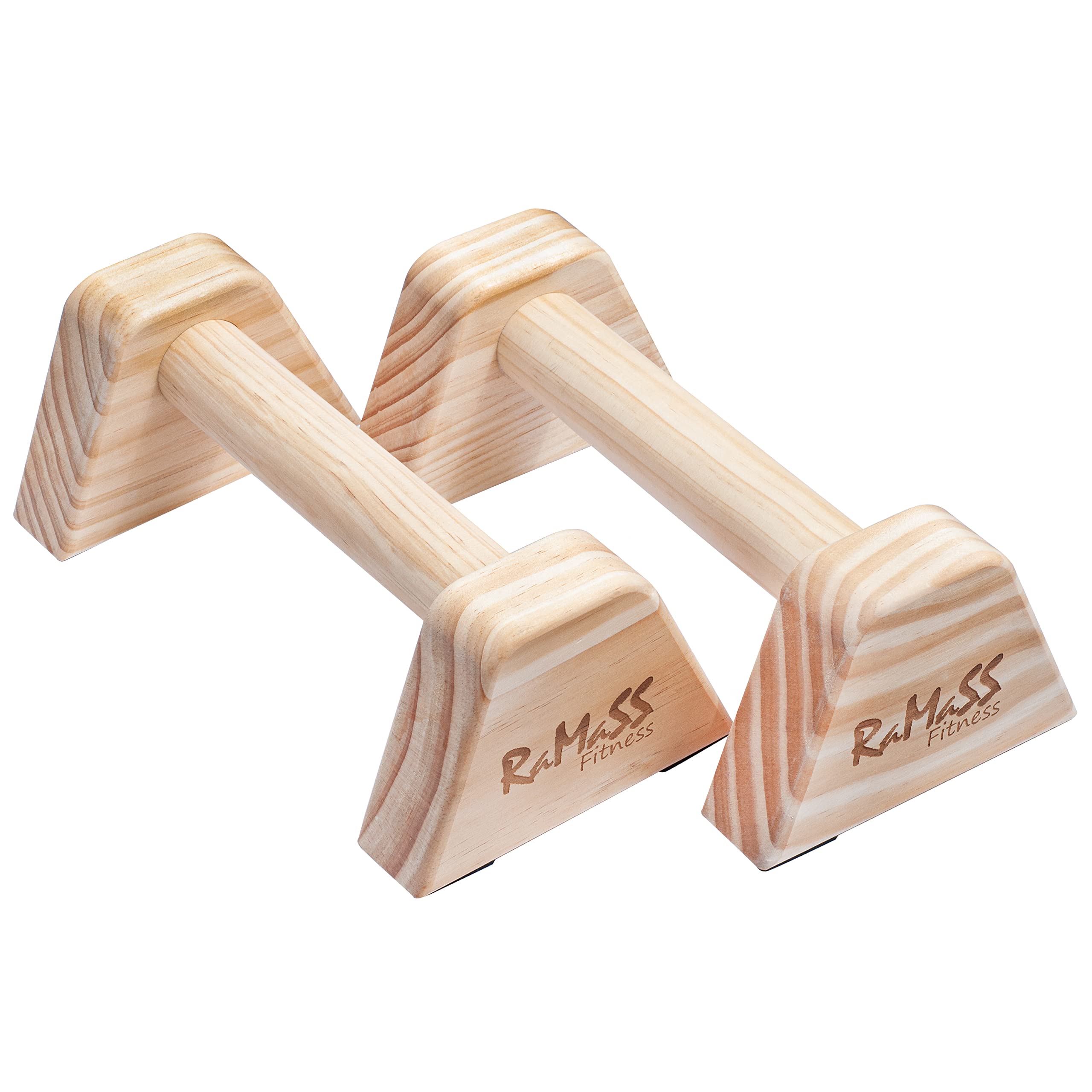 RAMASS Fitness Push Up Handles, Wooden Mini Parallettes for Gymnastics & Calisthenics – Solid Wood Construction for Superior Grip – Perfect Size for Home & Travel – Includes 1 Pair of Push Up Bar
