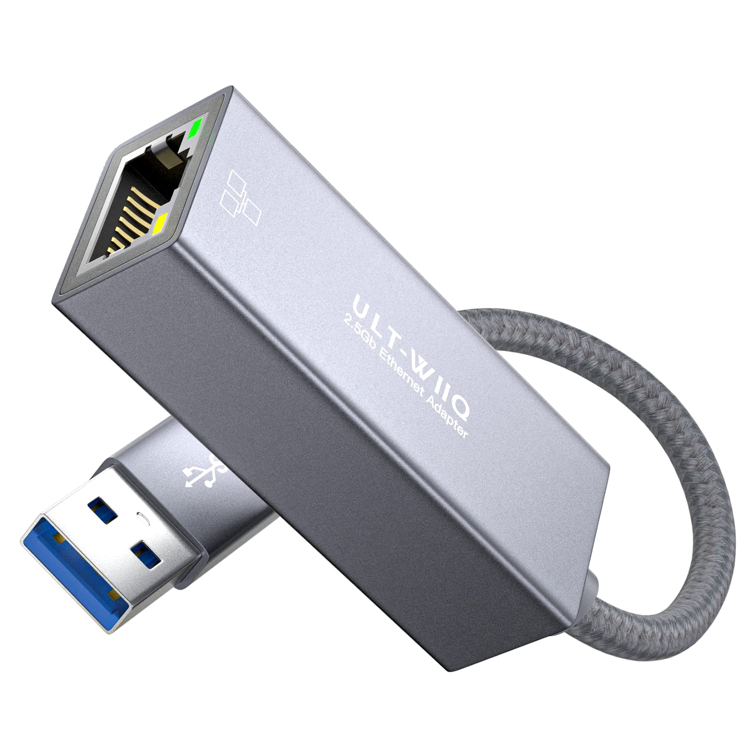 ULT-WIIQ-USB 2.5G Ethernet Adapter, USB 3.0 to RJ45 2.5GbE LAN Gigabit Network Adapter with 2500Mbps Full Speed for MacOS, Windows, Linux, Dell XPS, Surface Pro, Laptop, Tablet, Synology NAS and PC