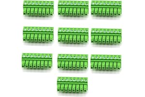 kuosbiu 10 PCS 8 Pin 3.81mm Pitch Screw Terminal Block Connector for 28-16AWG, Pluggable Quick Male Plug Connector-8 Pole