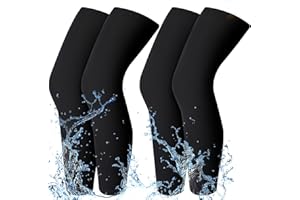 Cutecrop 2 Pairs Waterproof Fleece Thermal Winter Leg Sleeves Waterproof Cycling Compression Leg Warmers Long Knee Sleeve for Men Women Ski Walking Running Sport Basketball Football