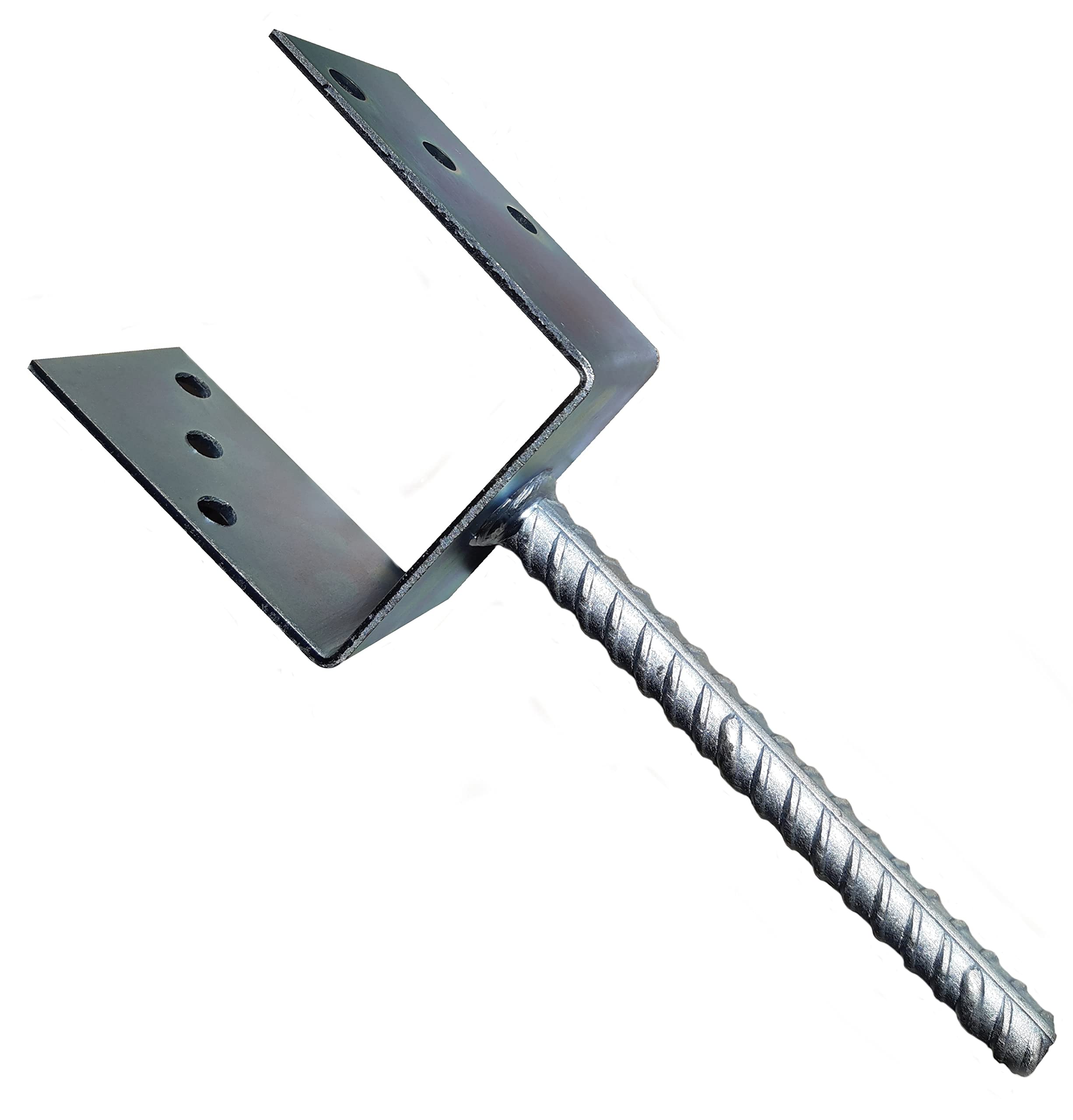 LLB Fence Posts Support U Type Pergola Brackets Extender Foot Shaped Concrete in U Heavy Duty Posts Anchor Tool Spikes Steel Galvanised 4mm Thick 100 x 100 x 60mm- 4 Inch x 4 Inch x 2.3 Inch