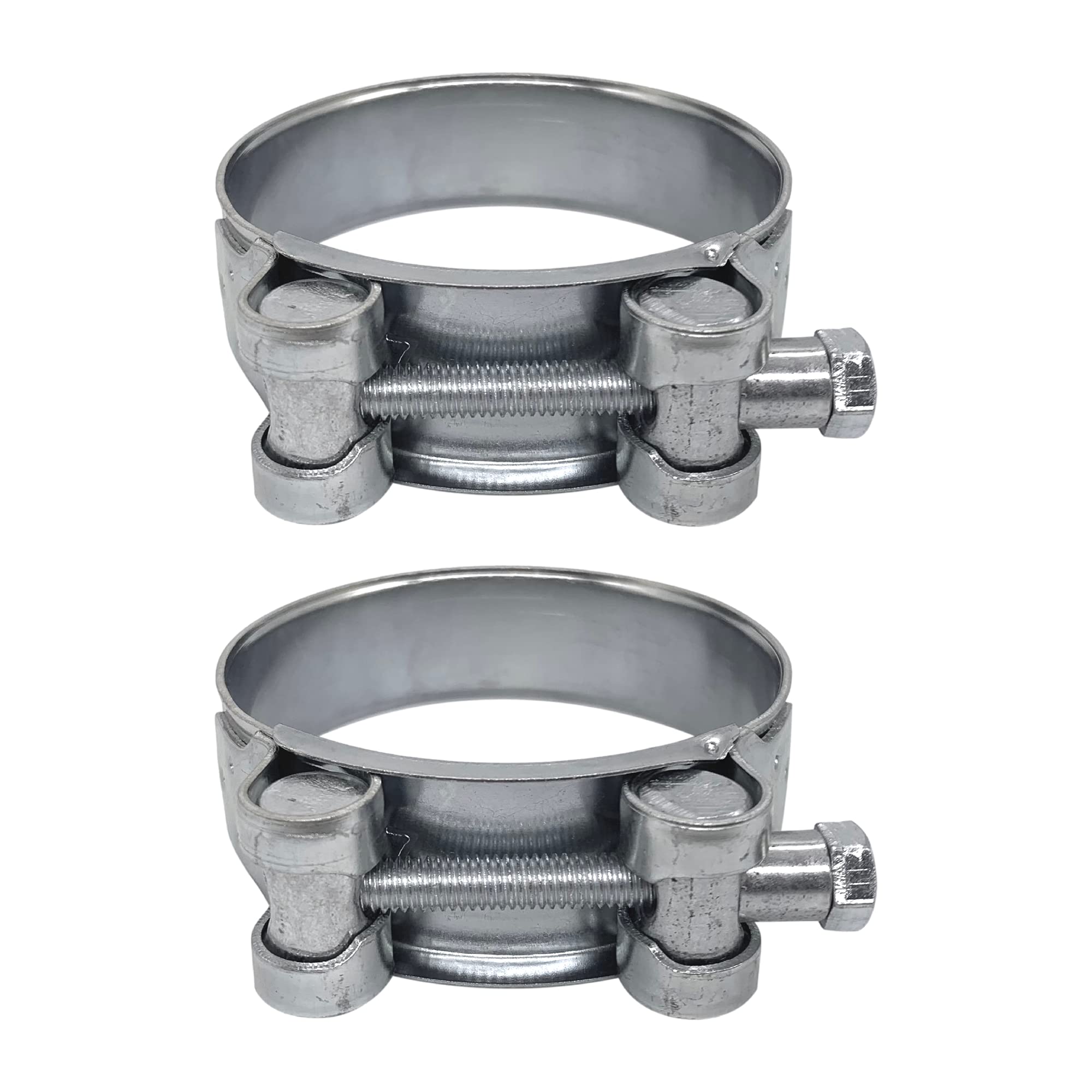 Diforma (Pack of 2 pcs) Pipe 64-67 mm Strong Reinforced Pipe Clamps, Galvanized Steel Tube Hose Clamp Fasteners (2 pcs, 64-67 mm)