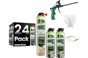 Sprayman Spray Foam Insulation Kit (480 Sq.Ft.) - Closed Cell Polyurethane Expanding Foam Sealant, Thermal & Acoustic Protection for Wall and Attic - Gun & Cleaner Included, 27.1 oz, 24 Pack