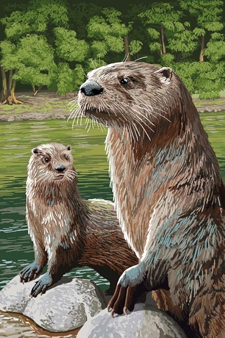 Amazon Com River Otter 24x36 Giclee Gallery Print Wall Decor
