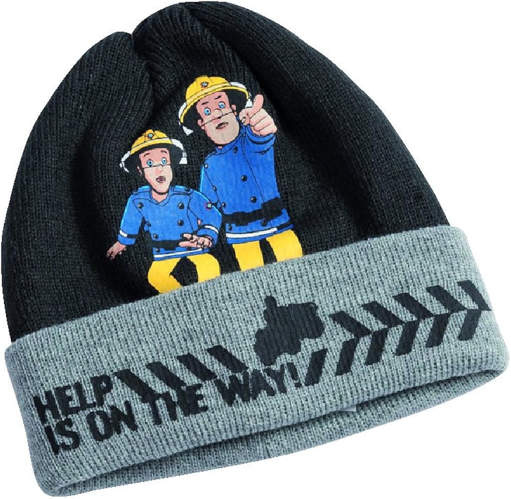 Official Licensed Fireman Sam Black “Help is on the Way” Beanie