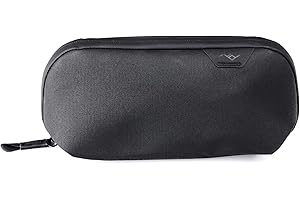 Peak Design Small Tech Pouch, Black, Electronics Organizer for Travel or Everyday Carry, Origami-Style Storage, Cable Pass-Through, Weatherproof Recycled Nylon, Gear Carry Bag for Men and Women