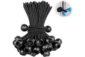 KINZOMOR Bungee Cords with Balls 12 Inch,50 PCS Bungie Cord Balls Heavy Duty Tie Down Cord for Camping, Shelter,Cargo,Holding Wires,Tent Poles with UV Resistant
