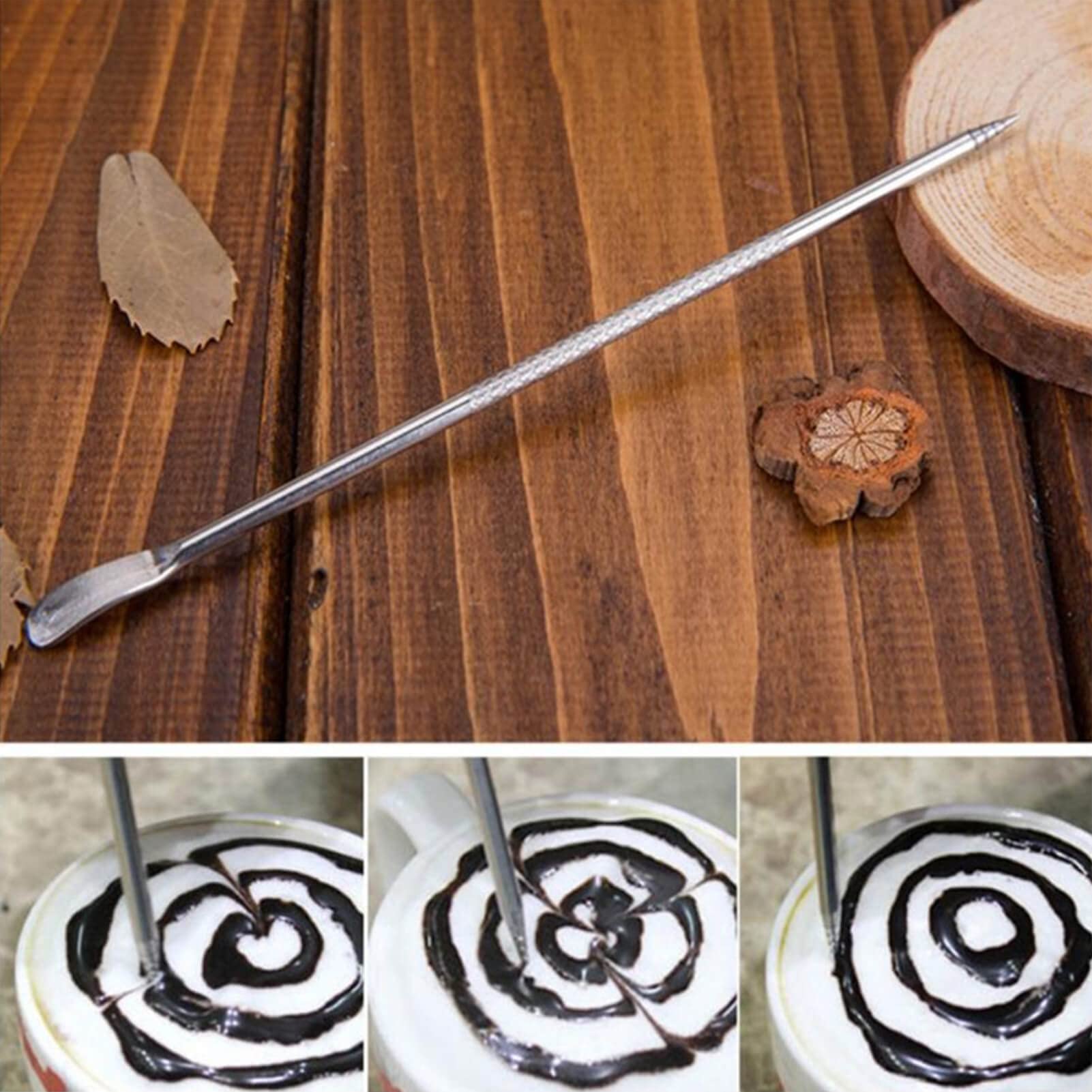 Stainless-steel Coffee Latte Art Pen - Spice Pen Cappuccino Espresso Machine Accessory Fancy Stitch Barista Tool, 2 Pieces…