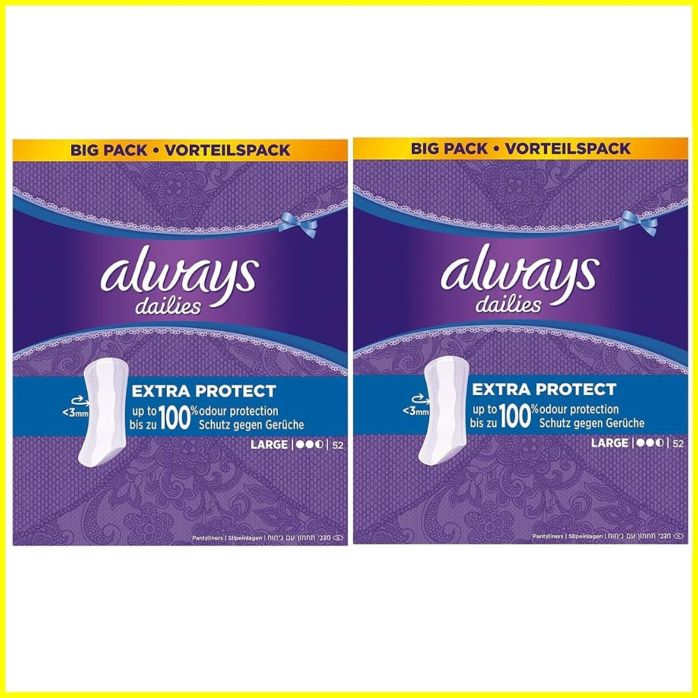 Always Dailies Panty Liners with Extra Protection Large Pads 2 x 52
