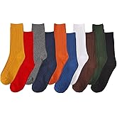 CHUNG Men Coloured Cotton Socks Unisex Novelty Solid Dress Sox Colorful Fashion Fun 6-13 Casual Crew Business Sports
