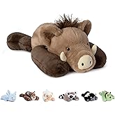 Niuniu Daddy 20" | 3.3 Pound Wild Boar Weighted Pig Stuffed Animals for Kids Adults, Large Wild Boar Weighted Body Pillow for Sleeping, Fluffy Pig Plush Toy for Birthday Christmas Holiday Presents