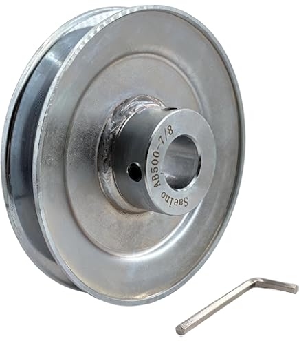 Saelno AB350-7/8 Single Groove Web Sheaves,v Belt Pulley 7/8 Inch Bore 3.5" OD,Motor Pulley Carbon Steel For A B 5L 4L V-Belts