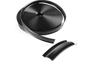 JUSTTOP 1" RV Vinyl Trim Molding Insert, Weather Stripping Exterior Flexible Molding, Screw Cover RV Boat Camper Travel Trailer (100FT, Black)