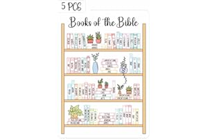OCQOTAT Books of The Bible Tracker Sticker –Bible Books Shelf Coloring Page, Bible Reading Tracker, Customizable Dashboard Stickers for Scripture Study, Tracking, and Bible Organization(Color)