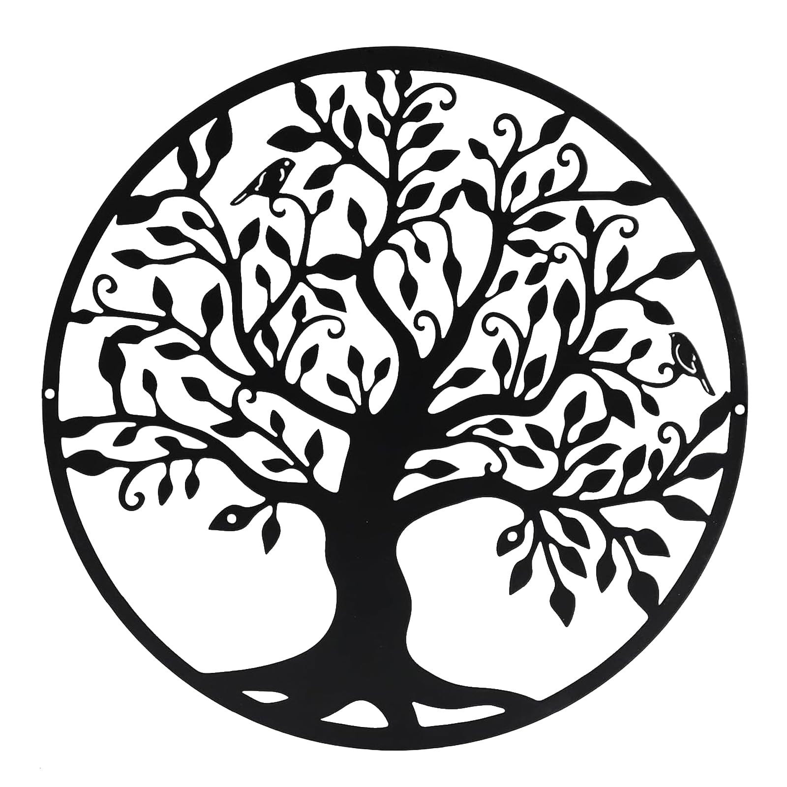 Huspox Metal Tree of Life Wall Art Decor - Black Metal Wall Art for Living Room Hallway Stairs Outdoor (50 cm)