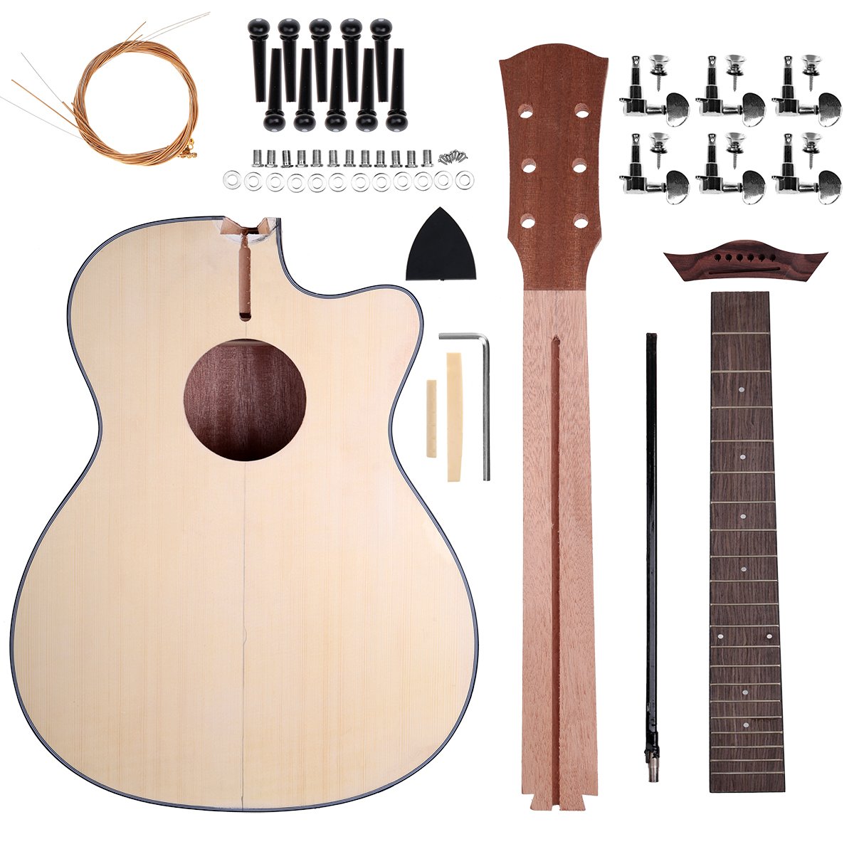 zimo Acoustic Steel Strings Guitar Make Your Own Basswood Guitar DIY