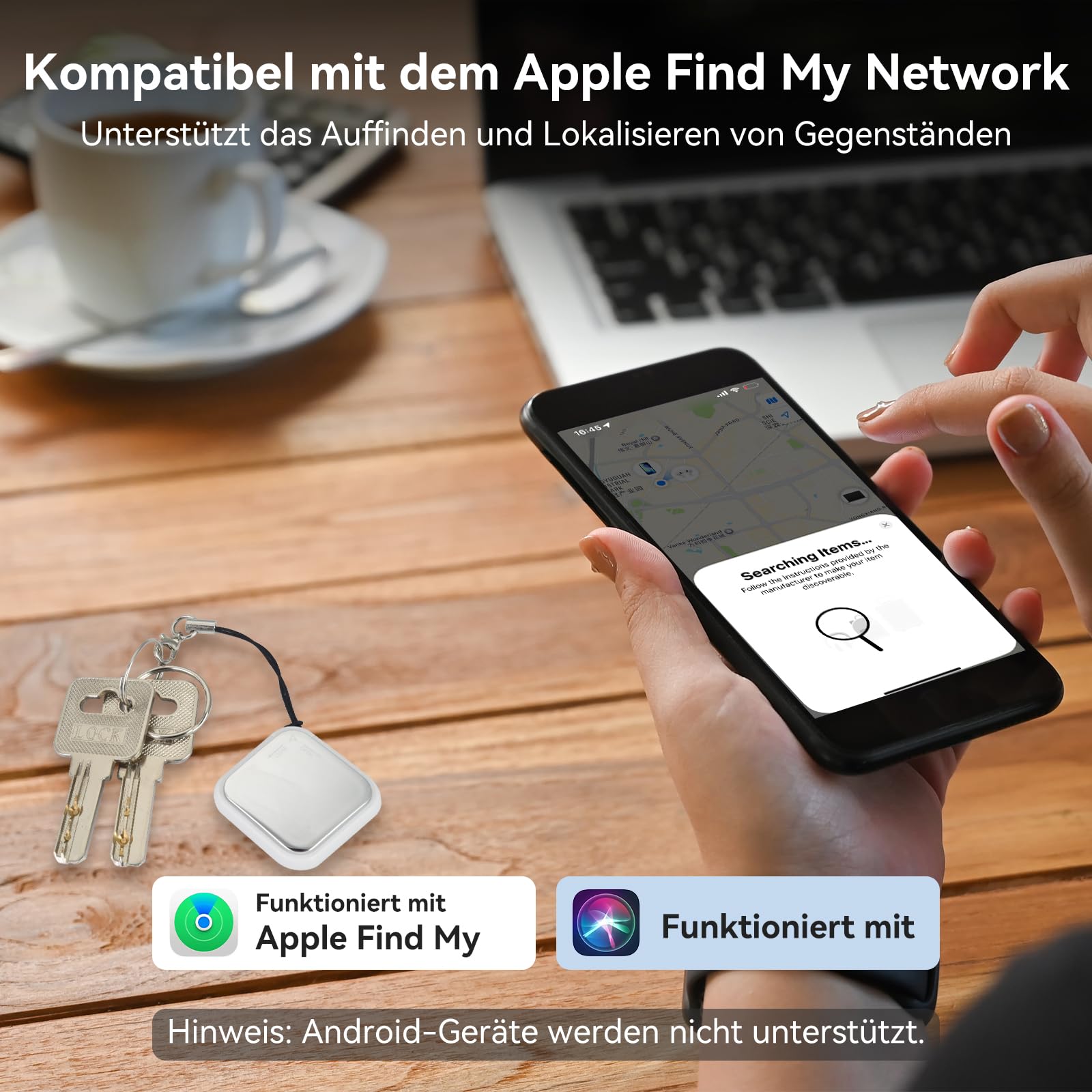 ELUTENG 2 Pack Air Tag Schlüsselfinder für Apple Wo ist APP (Nur iOS), Smart Air Tracker Tag mit Austauschbarer Akku Bluetooth Tracker für Gepäck Taschen Koffer Brieftasche (Weiß) 2