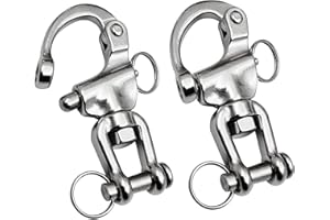 NECMETU Snap Shackle Sailing Halyard, 316 Stainless Steel Clevis Swivel Jaw Swivel Shackle, Quick Release Snap Hook for Sailing Rigging Shackles