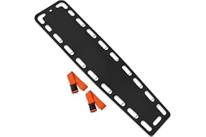 EMS XTRM Spine Board Stretcher Backboard for Patient - EMT Backboard Immobilization Portable Patient Transport Rescue Lightweight PE Plastics Ambulance Stretcher Gurney, Black
