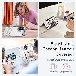 Goodon for iPhone 16 Case Wallet - Flip Folio