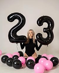 13 Balloon Number, Black Number 13th 31th Birthday