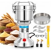 Topfurn 2000W Electric Grain Mill Grinder, 750g Capacity | Triple-blade design with a 304 stainless steel chamber and blades for dry grains, coffee beans, herbs and spices
