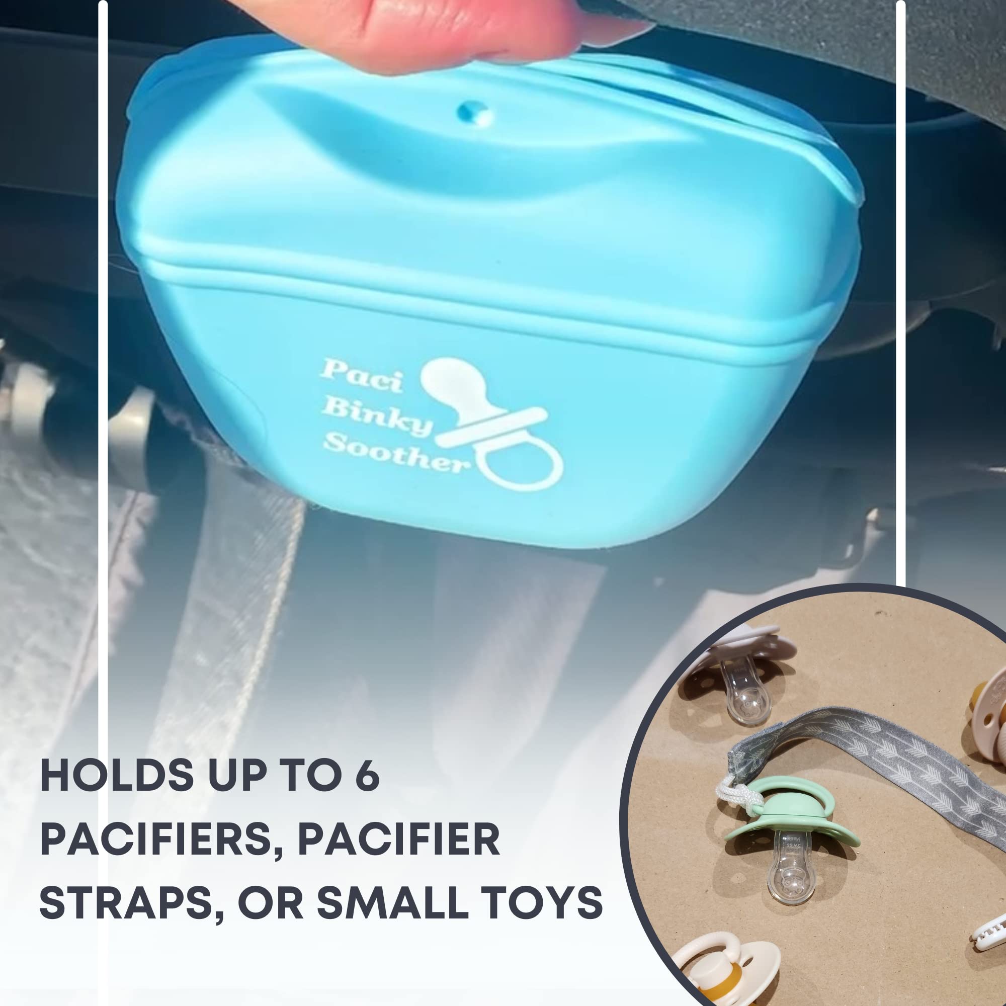 Pacifier Case Stroller Organizer One Handed Pacifier Holder Case