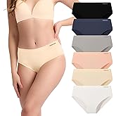 Women's Underwear Bamboo Bikini Panties Moisture-Wicking Hipter Seamless Stretchy Briefs Breathable Underwear 6-pack