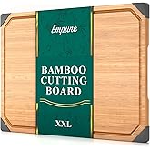 Bamboo Cutting Board, Empune 20" Wood Cutting Boards for Kitchen with Non-slip Rubber Feet Wooden Chopping Board for Meat and Vegetables, XXL