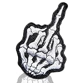 Large Motorcycle Patches for Vests, Embroidered, Iron-On & Sew-On | Biker Patches for Vest, 3D Middle Finger; 5x2 In, Heat-Seal Backing, Washable; for Jackets, Bags, Backpacks, Hoodies & Denim