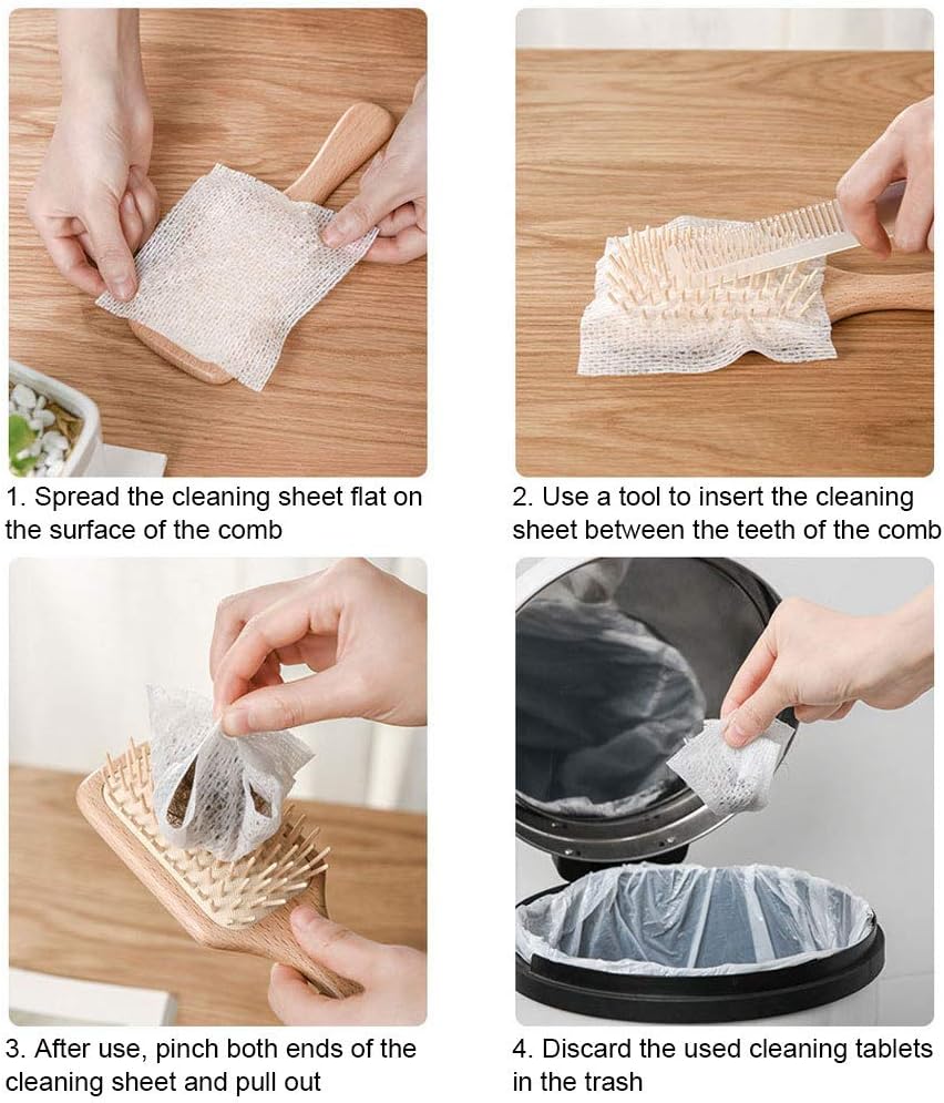 50pcs Comb Cleaning Net Non-woven Hair Brush Net Pet Comb Cleaning - Image 3