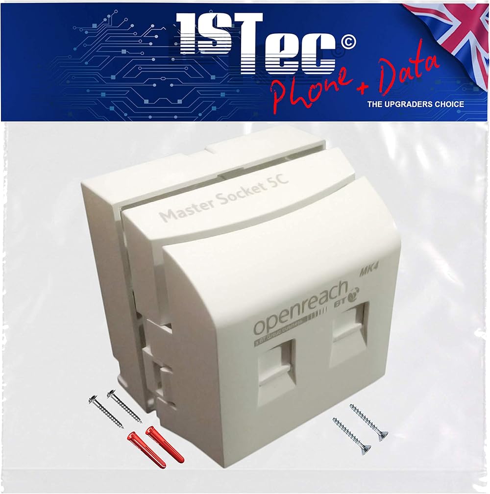 1STec NTE5C MK2 MK4 Faceplate Master Socket Fibre Broadband Telephone RJ45