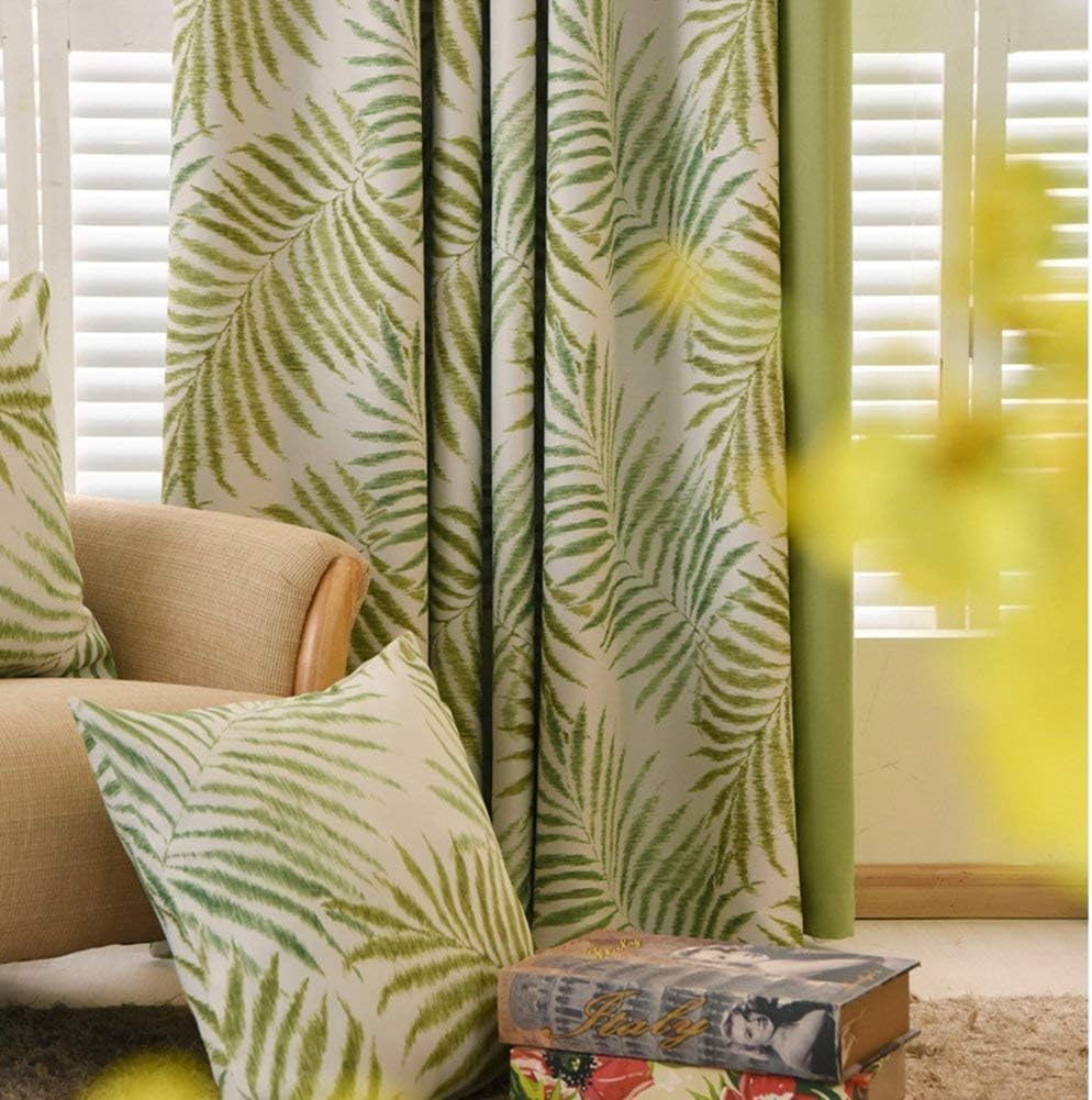 MYRU 2 Panels Set Palm Tree Tropical Blackout Curtains for Living Room