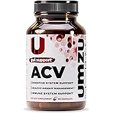 UMZU zuACV Apple Cider Vinegar + Prebiotics Supplement, (30 Day Supply) – ACV & Inulin Fiber Blend – Gut Health Support with ACV Capsules for Daily Digestive Health & Wellness Balance Formula