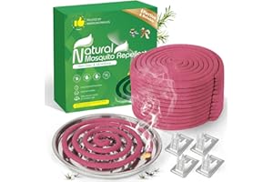 OLOUGDA Extra Strong Mosquito Repellent Coils, 24 Pack Large Outdoor Coils Insect Repellent DEET Free, 6-Hour Protection Covers 12ft, Safe & Effective for Yard, Patio, Camping, Garden, Deck & BBQ Areas