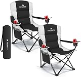 Voyager Folding Camping Chairs 2 Pack with Cooler Bag Lightweight 600D view 1